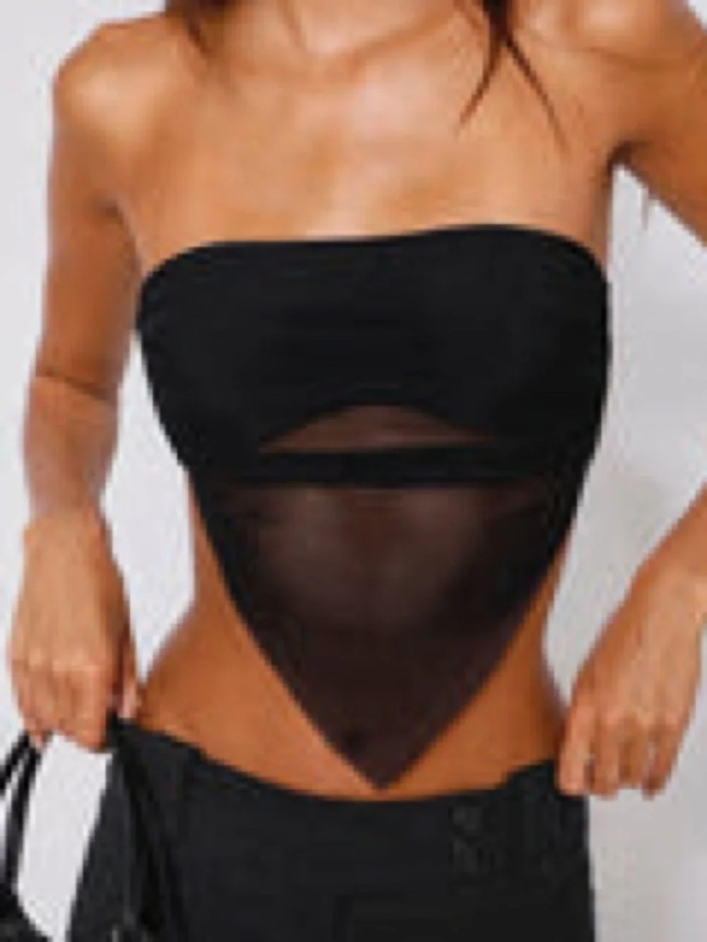 Tiger Mist Black Mesh Bandana-Style Shirt